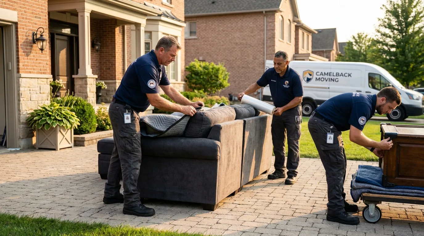 Large estate moving crew wrapping furniture in Adel, GA